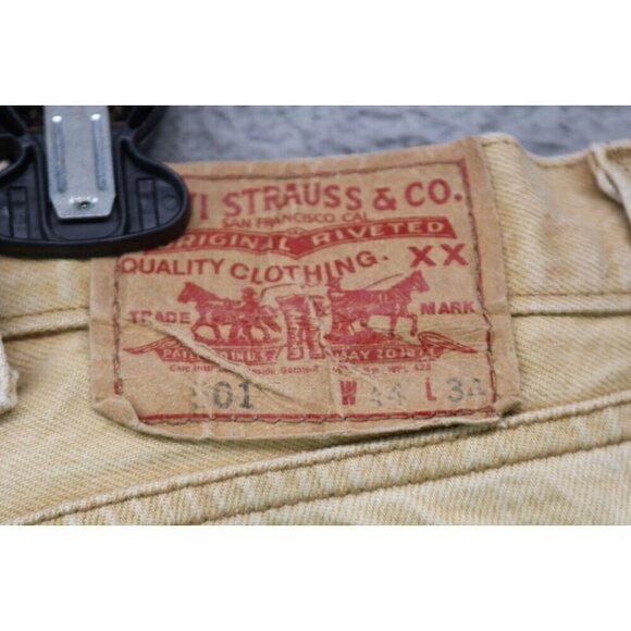 Levi's Men's Straight Leg Button Fly Tan Denim Jeans-44 x 34 - Picture 11 of 11